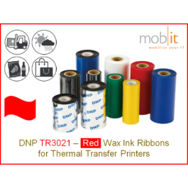 Rotes Wachs-Farbband TR3021 - 110 mm x 450 m, 12 Rollen/Box