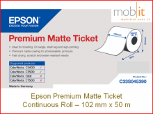 Epson Premium Matte Ticket Roll - 102mm x 50m │☎ 044 800 16 30 ▶ info@mobit.ch