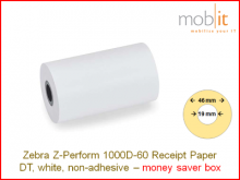 Zebra Z-Perform 1000D-60 Receipt Paper non-adhesive - core 19mm / 46mm exterior - box │☎ 044 800 16 30 ▶ info@mobit.ch