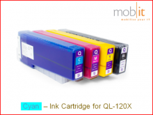 Tintenpatrone Cyan für QL-120X, 10 Kartuschen/Box