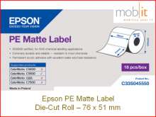 Epson PE Matte Label - 76 x 51 mm, 18 Rollen