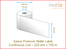 Epson Premium Matte Label Coil - 220 mm x 750 m, 6 Rollen