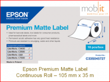 Epson Premium Matte Label Cont.R - 105 mm x 35 m, 18 Rollen