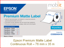 Epson Premium Matte Label Cont.R - 76 mm x 35 m, 18 Rollen