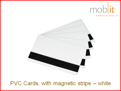 High-quality Consumables for Card Printers | PVC Cards, white, magnetic stripe | ☎ 044 800 16 30, info@mobit.ch