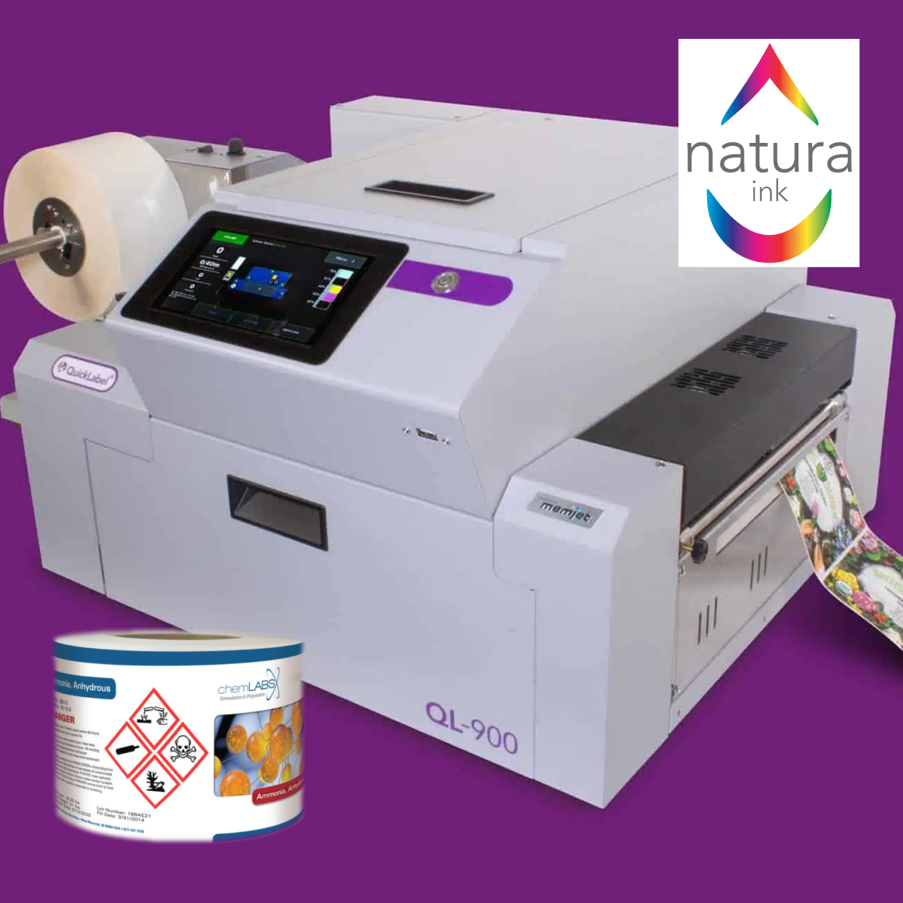 mprimante d’étiquettes couleur haute résolution QL-900 pour impressions GHS et industrielles avec technologie Natura Ink