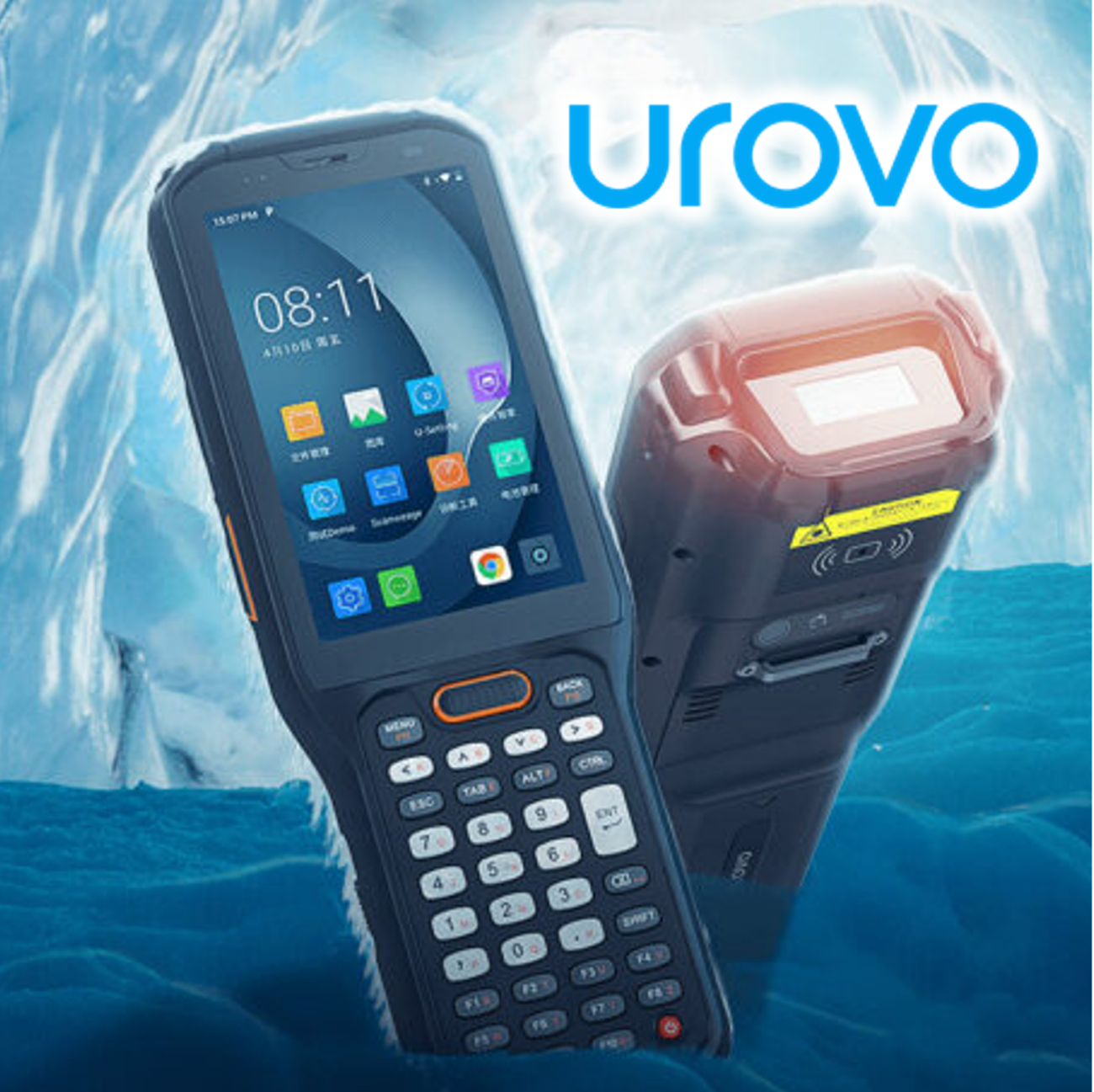 Ordinateur mobile durci avec scanner code-barres robuste pour entrepôts frigorifiques et logistique, adapté aux températures extrêmes