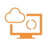 Icône représentant un nuage et un écran d'ordinateur, symbolisant l'intégration des solutions logicielles mobit dans les systèmes existants