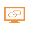 Icône représentant un écran d'ordinateur et un symbole de raccourci, symbolisant l'intégration transparente des solutions logicielles mobit dans les systèmes informatiques existants