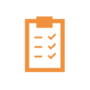 Icône avec liste de contrôle, synonyme d'amélioration de la qualité grâce à des processus guidés et une traçabilité précise chez mobit