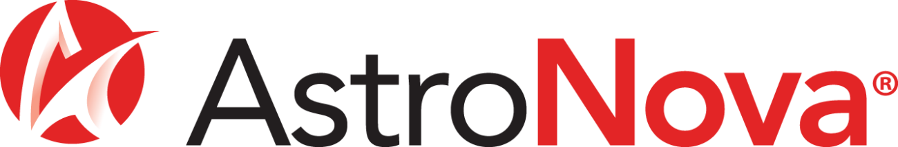 Logo AstroNova - producteur d'imprimantes d'étiquettes couleur QuickLabel pour industrie, commerce et marketing