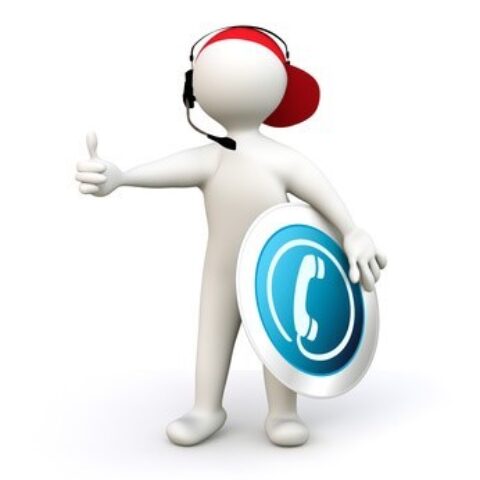 Image symbolique pour le support hotline et l'assistance à distance par des techniciens de service IT au centre de service mobit
