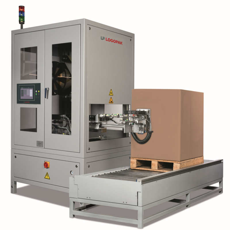 Etikettiermaschine für Paletten, Versandetiketten in Logistik und Produktion automatisch anbringen