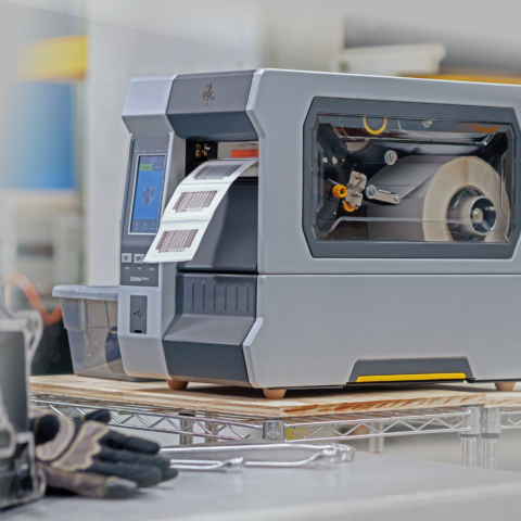 Robuster Etikettendrucker mit Metallgehäuse für industrielle Barcode-Etiketten und Seriennummern