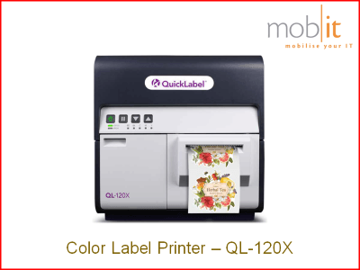 QL-120X Farbetikettendrucker CMYK, bis 1200 dpi, Cutter