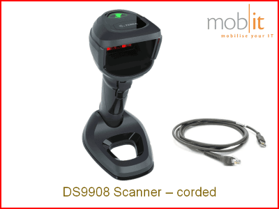 Zebra DS9908 Barcode Scanner, kabelgebunden, schwarz