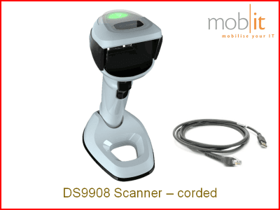 Zebra DS9908 Barcode Scanner, kabelgebunden, weiss