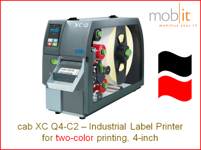 cab XC Q4-C2 Zweifarben-Etikettendrucker mit Schneidmesser