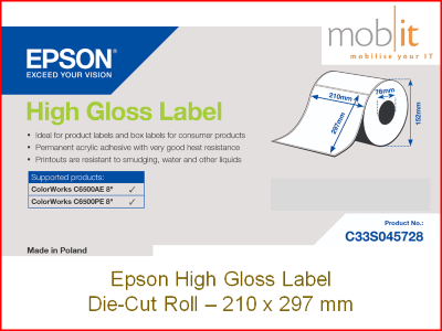 Epson High Gloss Label - 210 x 297 mm