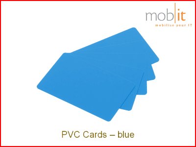 Wiederbeschreibbare PVC Karten blau, 100 Stück, 30 MIL