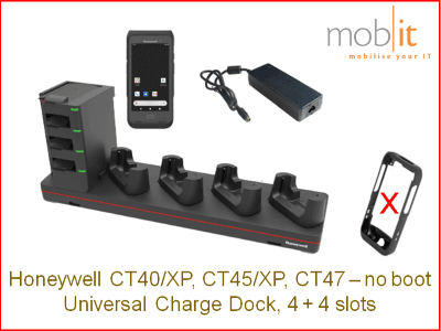 Honeywell CT47 Mobile Computer - Charge Dock, 4+4 slots, non-booted