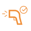 Icon mit Barcode-Scanner und Haken, steht für qualitative Scanner führender Hersteller bei mobit