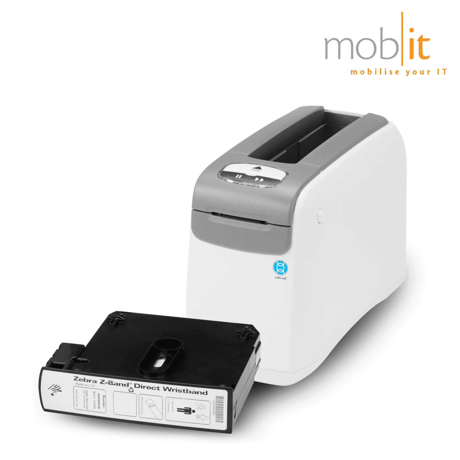 Zebra ZD510-HC Wristband Printer, with cartridge