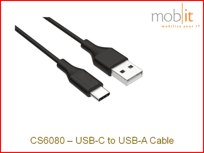 Zebra CS60 Companion Scanner, USB A-C Cable, black