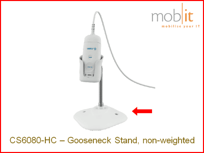 Zebra CS60-HC Companion Scanner, Gooseneck Stand non-weighted