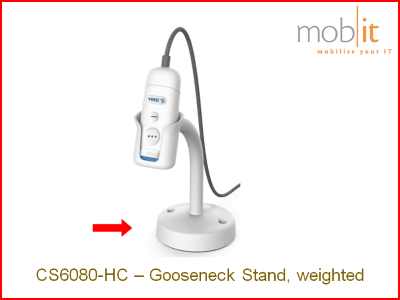 Zebra CS60-HC Companion Scanner, Gooseneck Stand weighted