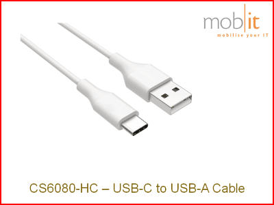 Zebra CS60-HC Companion Scanner, USB A-C Cable, white