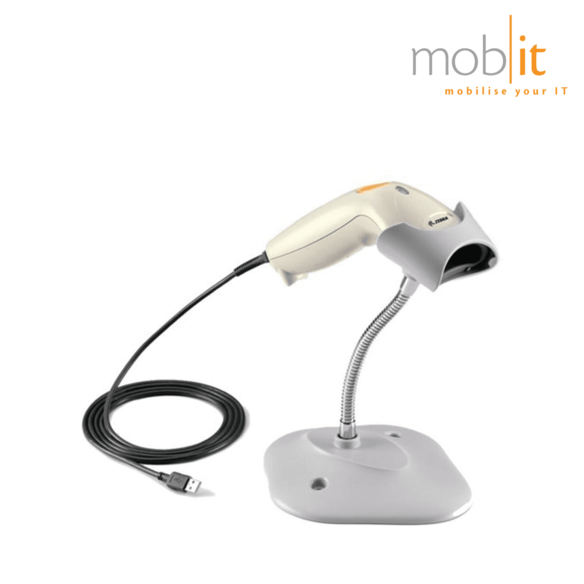 Zebra LS1203 white Barcode Scanner, Strichcodeleser, Lecteur code à barres