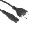 Standard Power Cable for Switzerland (T26 to C7, two-pole), 2 m in black. Part number (mobit): 102680.