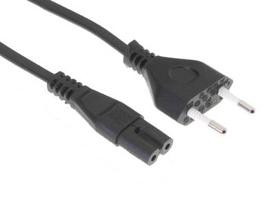 Standard Power Cable for Switzerland (T26 to C7, two-pole), 2 m in black. Part number (mobit): 102680.