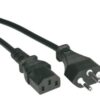 Standard Power Cable for Switzerland (T12 to C13, three-pole), 2 m in black. Part number (mobit): 102651.