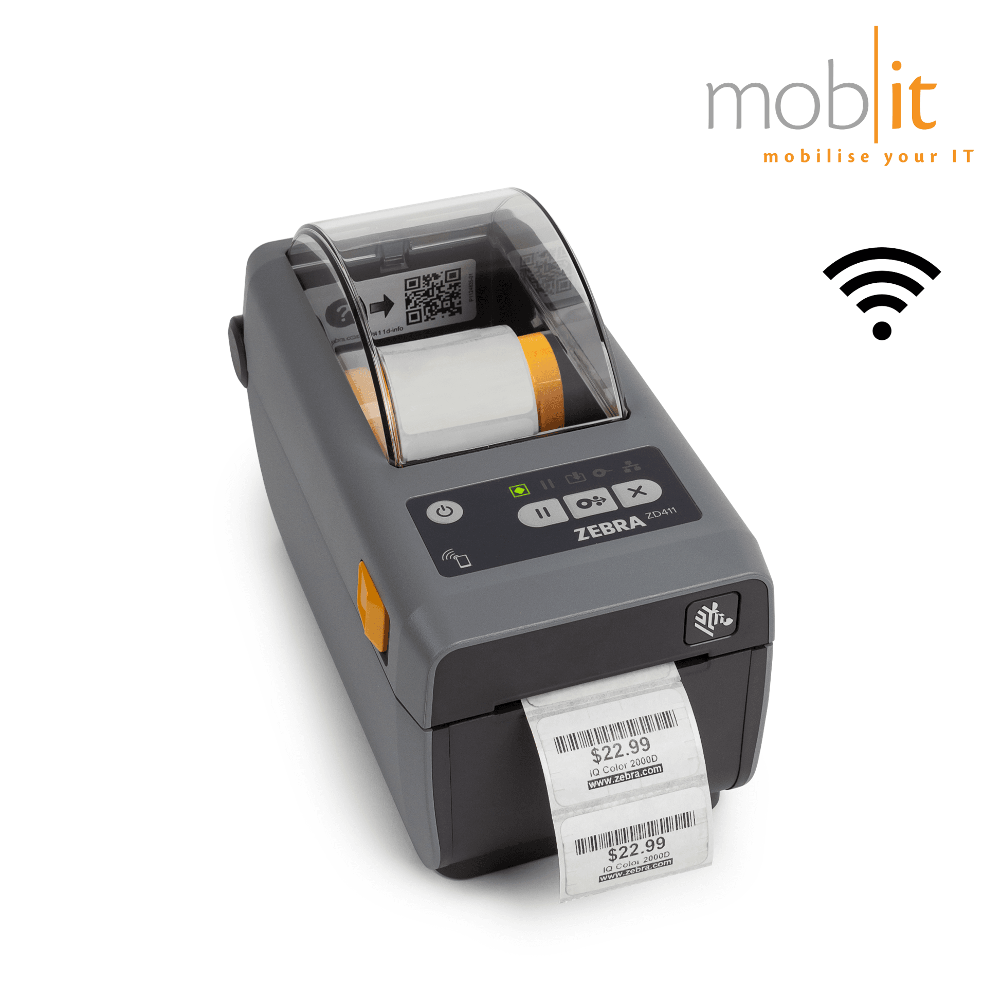 Zebra ZD411 Desktop Label Printer, Direct Thermal, Wi-Fi