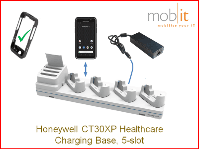 Honeywell CT30XP HC Mobile Computer, 5-slot Charging Base, booted