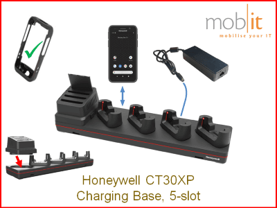 Honeywell CT30XP Mobile Computers, 5-slot Charging Base, booted