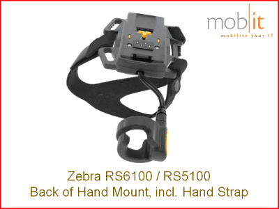 Zebra RS5100 / RS6100 Wearable Scanners, Back of Hand Mount