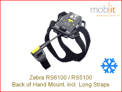 Zebra RS5100 / RS6100 Wearable Scanners, Back of Hand Mount - Long Straps