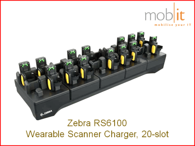 Zebra RS6100 Wearable Scanner, 20 Scanner Charger