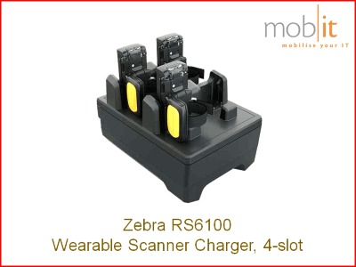 Zebra RS6100 Wearable Scanner, 4 Scanner Charger
