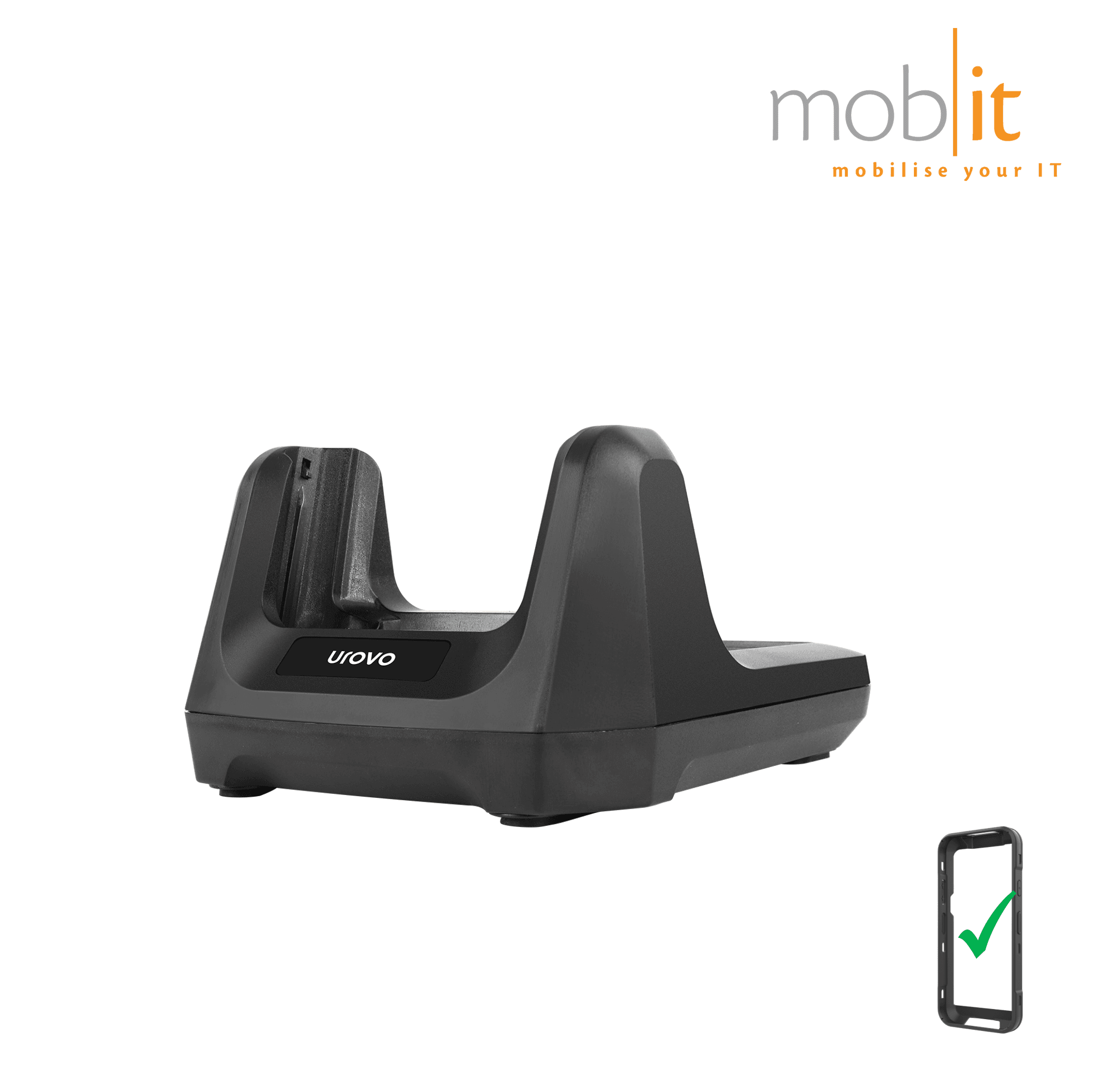 Urovo DT50 Series Mobile Computer (with rugged boot) – Charge-Only Cradle, 1+1 slot