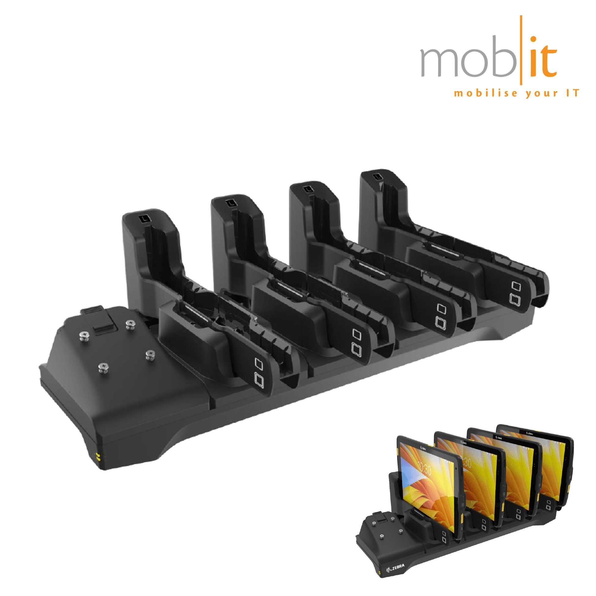Zebra ET4X 4-Slot Charge-Only Cradle, 10-inch