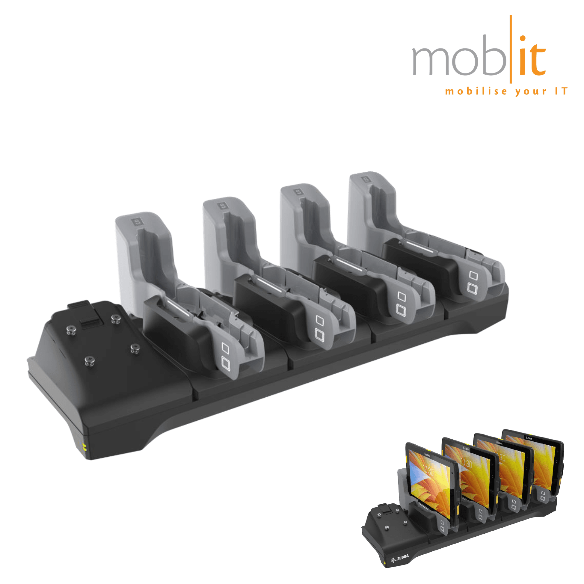 Zebra ET4X 4-Slot Charge-Only Cradle, 8-inch