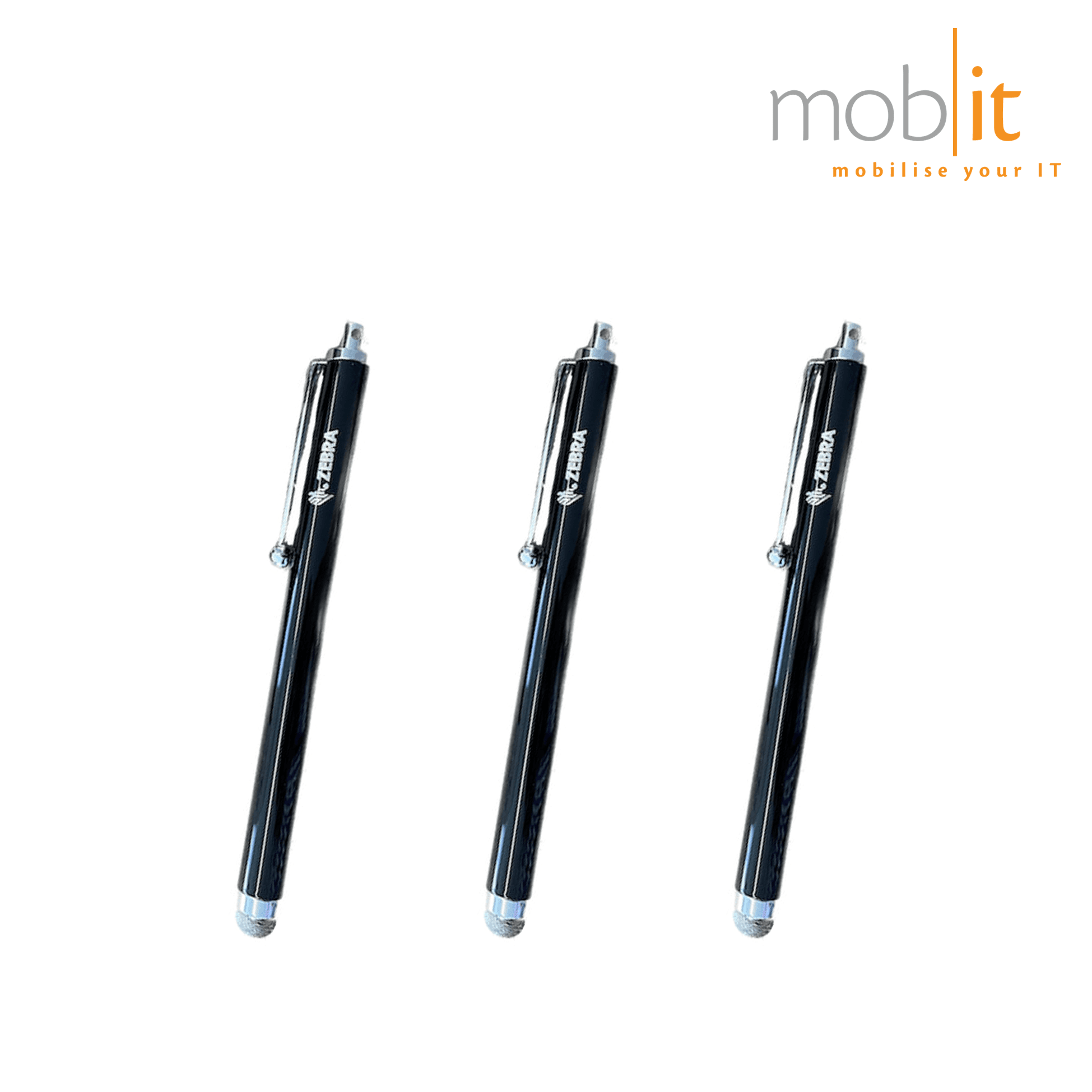 Zebra Passive Stylus with Fiber Tip, set of 3 pieces.