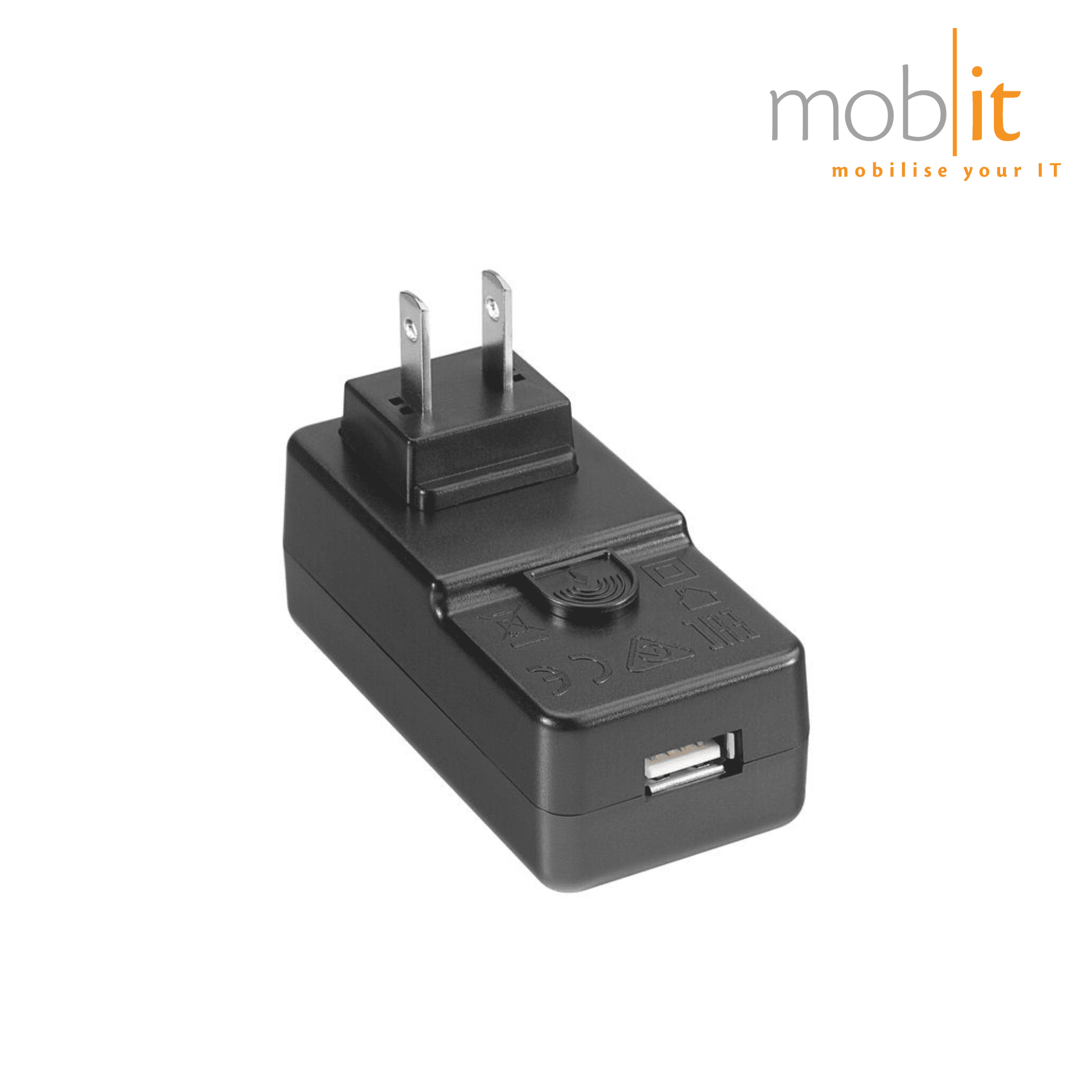 Zebra Universal Power Supply, 12 Watt. AC Input: 100-240 V, DC Output: 5 V / 2,5 A / 12 W.