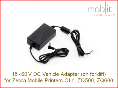 Zebra ZQ500/ZQ600 15-60V DC Adapter mit offenem Kabelende