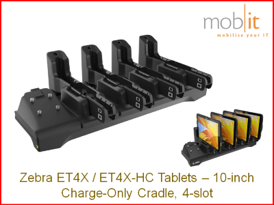 4-Slot Charge-Only Cradle pour Zebra ET4X, 10-pouces