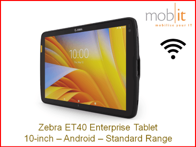 Zebra ET40, 10-pouces, Android, Wi-Fi, Standard Range Imager